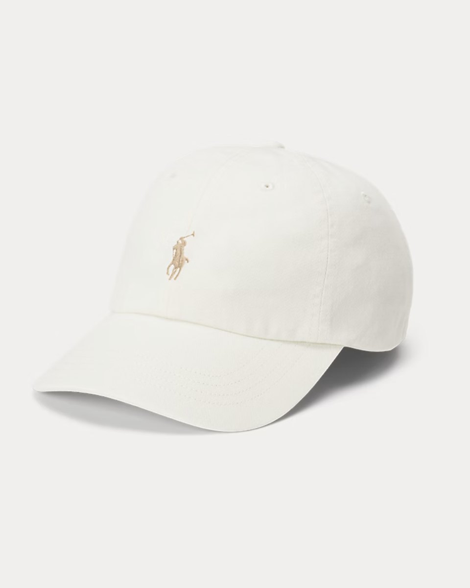 Cream cotton chino ball cap